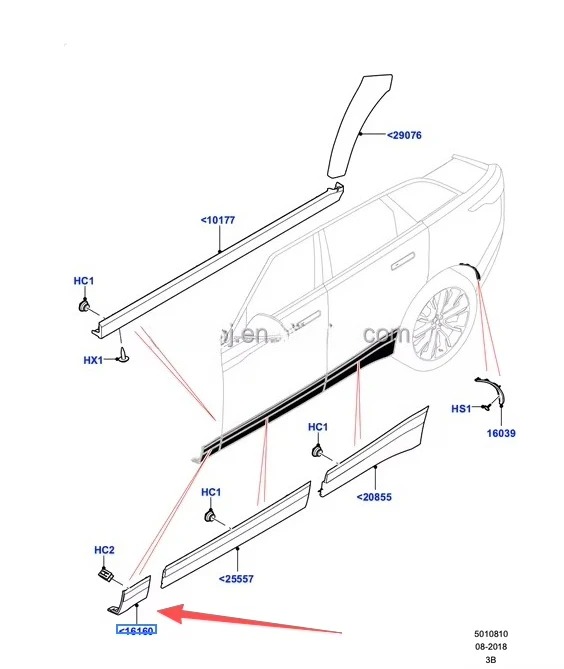 For  Range Rover Velar 2017- Front Fender Lower Molding LR123092 LR123083 LR112170 LR112173 LR123088 LR112172 Trim